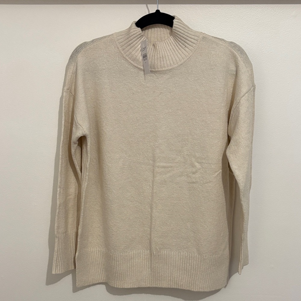 LOFT Turtleneck Sweater in Cream